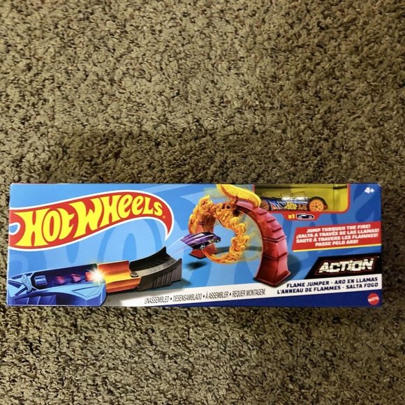 Hot Wheels Other - 2012 Hot Wheels Flame Jumper Race Car and Small Race Track NEW